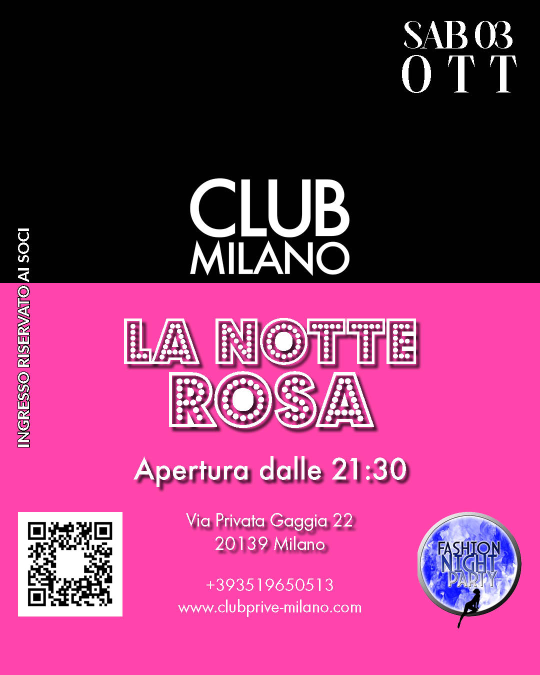 LA NOTTE ROSA - SAB 03 OTT
