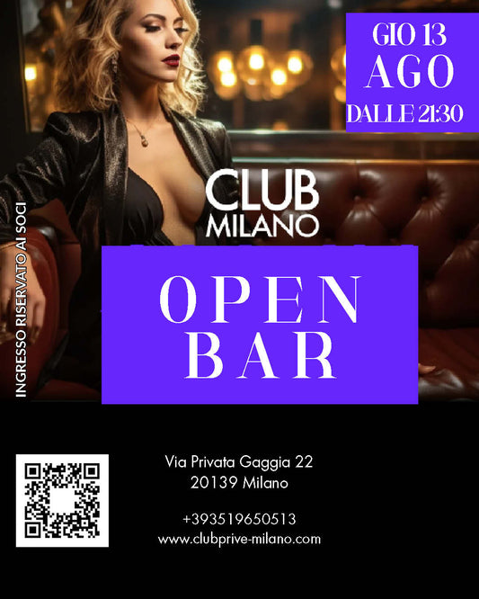 OPEN BAR - GIO 13 AGO