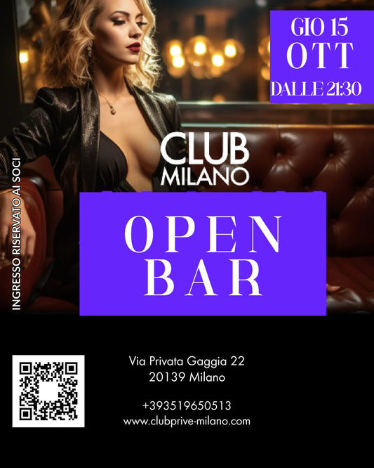 OPEN BAR - GIO 15 OTT