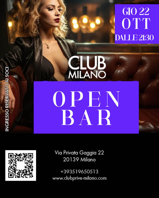OPEN BAR - GIO 22 OTT