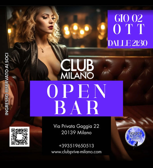OPEN BAR - GIO 02 OTT