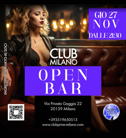 OPEN BAR - GIO 27 NOV